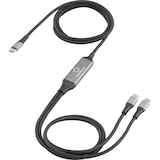 thumbnail of Renkforce USB-C® Y-Kabel USB 2.0 USB-C® Stecker 1.50 m Schwarz RF-6721084