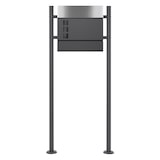 thumbnail of ECD Germany Standbriefkasten Anthrazit Edelstahl 120 cm mit Zeitungsfach, Postkasten Anthrazit-Silber, pulverbeschichtet