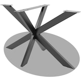 thumbnail of DELUKE® Tischgestell Metall KRYT Schwarz matt inkl. Schrauben + Bodenschoner Tischbein Tischkufe Tischgestell für Holztisch Esstisch 71x120x68cm