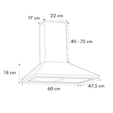 thumbnail of Klarstein Zugspitze 60 Dunstabzugshaube Wandhaube 65W 310m³/h LED Schwarz