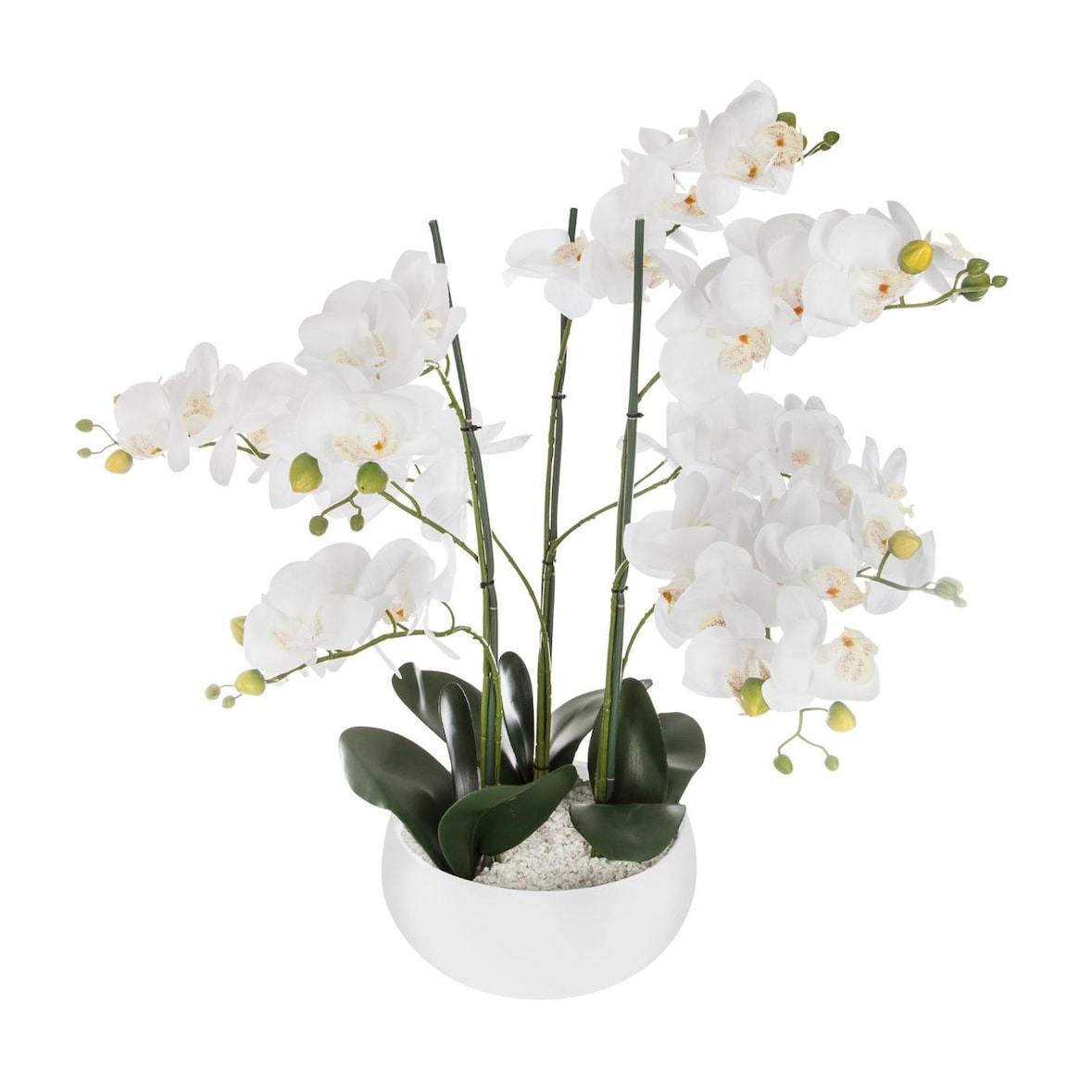 Plante artificielle Orchidée dans Pot en céramique blanche H 62 cm