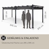 thumbnail of Pantheon 3x6 Pergola Vordach 3x6m Aluminium Sonnendach Polyester grau Grau