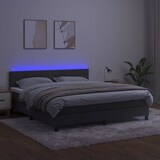 thumbnail of vidaXL Boxspringbett mit Matratze & LED Dunkelgrau 180x200 cm Samt