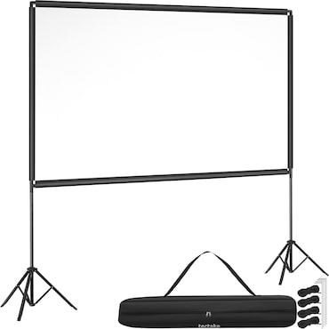 tectake Schermo proiezione Cinema treppiedi pieghevole 16:9 4K HD 101 pollici portatile home bianco 275cm diagonale angolo 160 gradi