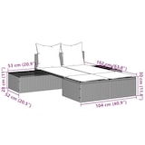 thumbnail of vidaXL Ligbed 2-persoons met kussens poly rattan zwart