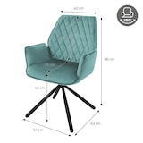thumbnail of ML-Design – Esszimmerstühle 4er Set – Salbei Samt | mit Armlehnen, Drehfunktion, Metallbeine, gepolstert