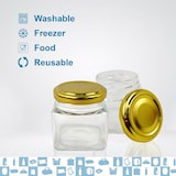 thumbnail of 20x Frasco de Vidro Quadrado para Especiarias 80ml com Tampa - Frascos de Arrumação para a Cozinha - Especiarias, Compota, Iogurte