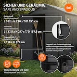 thumbnail of ECD Germany Gartenhaus Kunststoff mit Boden, Gerätehaus wetterfest 5m³ 151x182x220 cm Dunkelgrau Geräteschuppen Gartenschuppen Outdoor Aufbewahrung