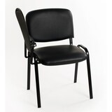 thumbnail of Set 6 Sedie attesa Imbottite Impilabili in ecopelle NERA meeting conferenza riunione con Ribaltina