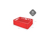 thumbnail of PROREGAL 10x Eurobehälter Fleischerkasten E2 | HxBxT 20x40x60cm | 41 Liter | Rot | Fleischerkiste, Fleischkiste, Metzgerkiste