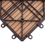 thumbnail of WPC Bodenfliese Rhone + Abschluss, Holzoptik Balkon/Terrasse, 11x je 30x30cm = 1qm Premium ~ teak linear senkrecht