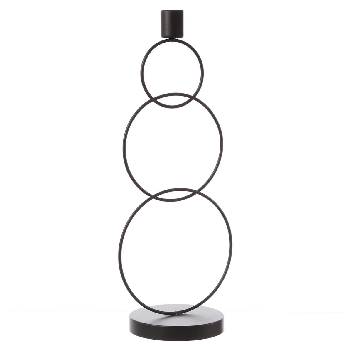 Stabkerzenhalter Kerzenständer 3 Ringe Tafelkerzenhalter Kerzenhalter schwarz