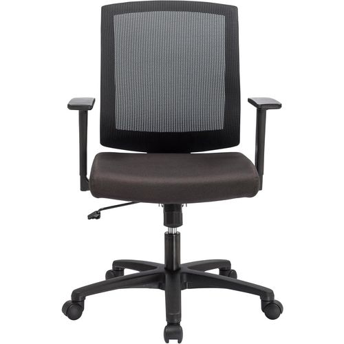 Realspace Bürostuhl Wippmechanik Netzstoff Stoff Feste Armlehne Höhenverstellbarer Sitz Schwarz 110 kg Karl Economy