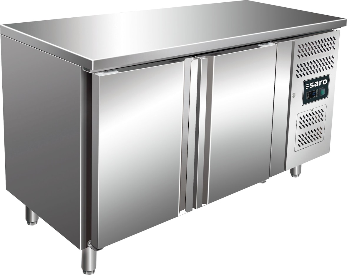 Saro Kühltisch mit 2 Türen, Modell SNACK 2100 TN, B 1360 x T 600 x H 890 - 950 mm