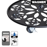 thumbnail of WAGNER Pflanzenroller BLACK EDITION Ø 30 x 5,5 cm, innen & außen, Stahl, schwarz, Bremsen, Tragkraft 60 kg - 20093601