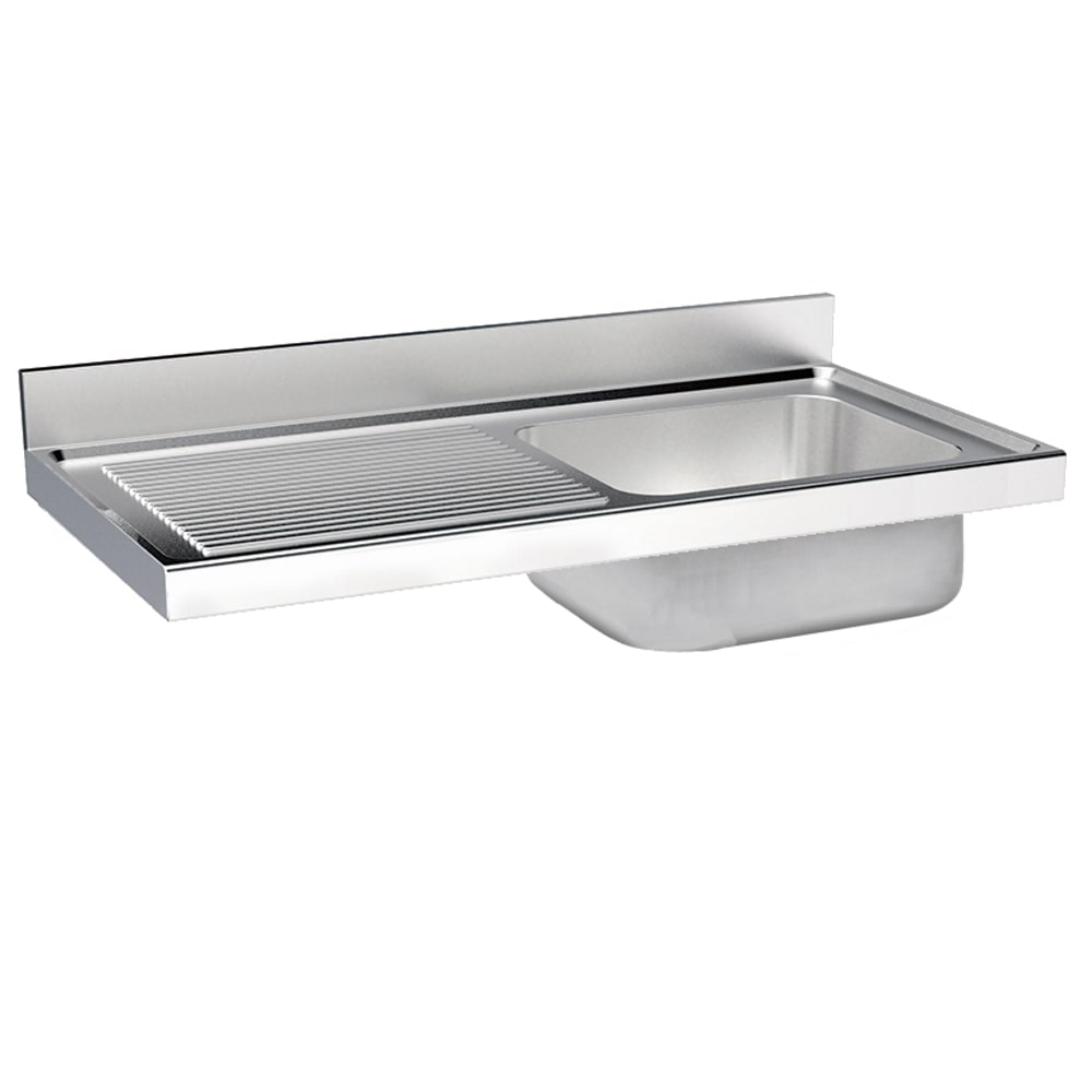 Fregadero sin bastidor 1 escurridor y 1 seno 400x400x200 - 1000x550x200 mm - 2130I145 Eurast