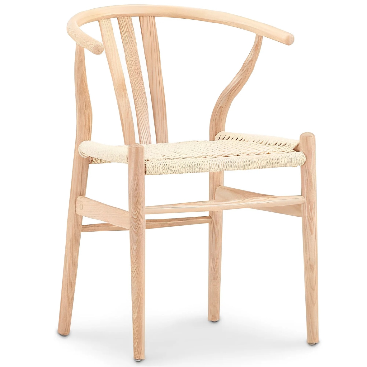 Sillas Kristel con estructura de fresno y asiento trenzado en color natural para hostelería. Mobiliario interior para bar, restaurante y cafetería.