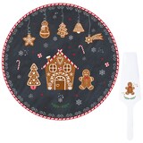 thumbnail of Gingerbread Tortenplatte Ø30cm & Tortenheber Gebäckteller Lebkuchen Weihnachten
