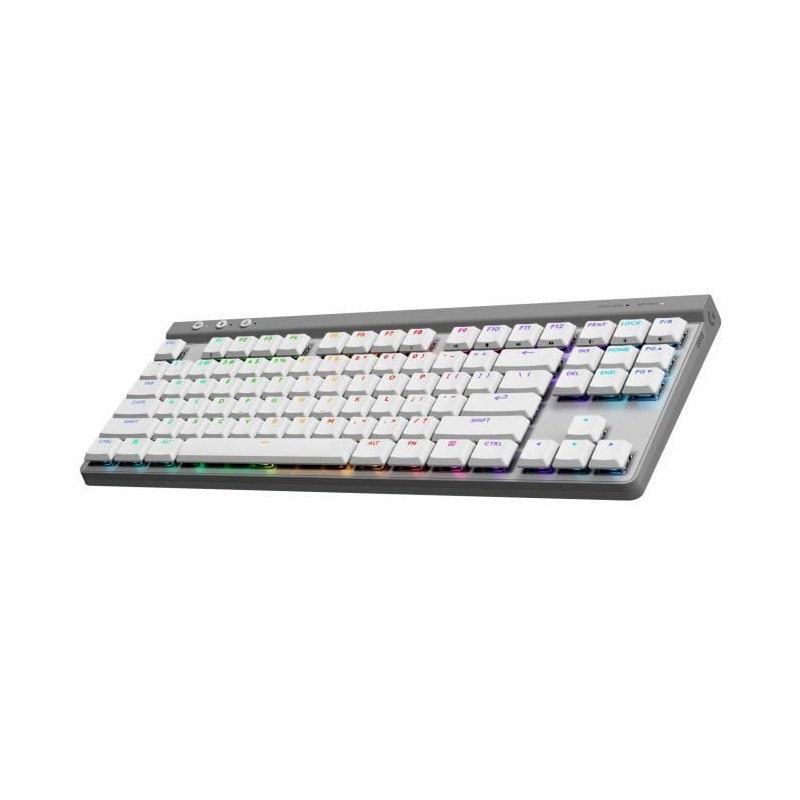Clavier Gamer - Sans Fil - Logitech G - G515 Tkl Lightspeed - Mécanique Tactile - Rgb - Azerty - Blanc