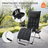 thumbnail of Hauki Sonnenliege klappbar Schwarz, Zero Gravity Relaxliege mit Polster & Getränkehalter, wetterfeste Gartenliege mit verstellbarer Rückenlehne