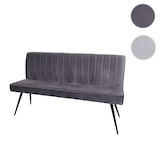 thumbnail of Sitzbank | HxBxT 90x160x60cm | Sitzhöhe 48cm | Rückenlehne Samt Metall | 160cm Hellgrau | Esszimmerbank Bank Polsterbank Garderobenbank