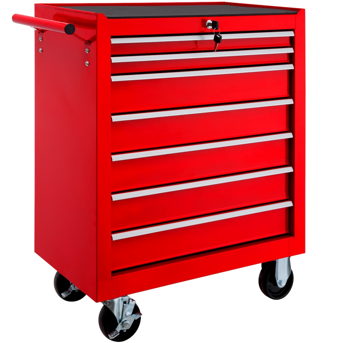 tectake Carrello portautensili con 7 cassetti - rosso - 402799