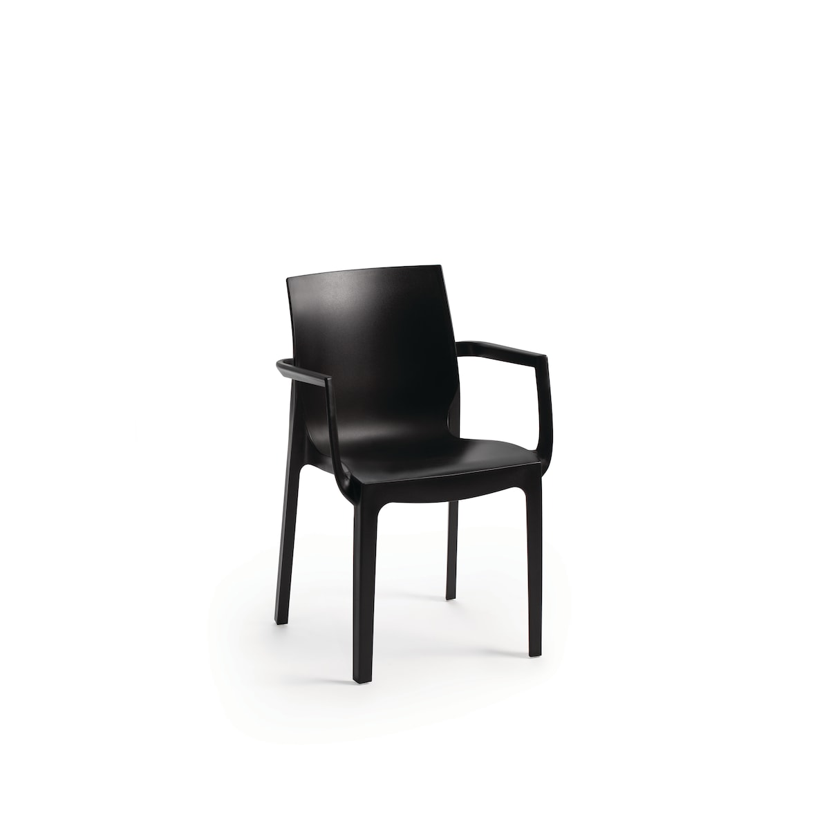 METRO PROFESSIONAL Fauteuil Bukisi, empilable, avec accoudoirs, en polypropylène, noir