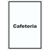 thumbnail of Cafeteria Aufkleber mit Text Restaurant mit Selbstbedienung hochkant A9 (37x52mm)