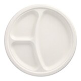 thumbnail of PAPSTAR 50 Teller, Zuckerrohr "pure" 3-geteilt Ø 26 cm · 2 cm weiss (89739, 50 Stück)