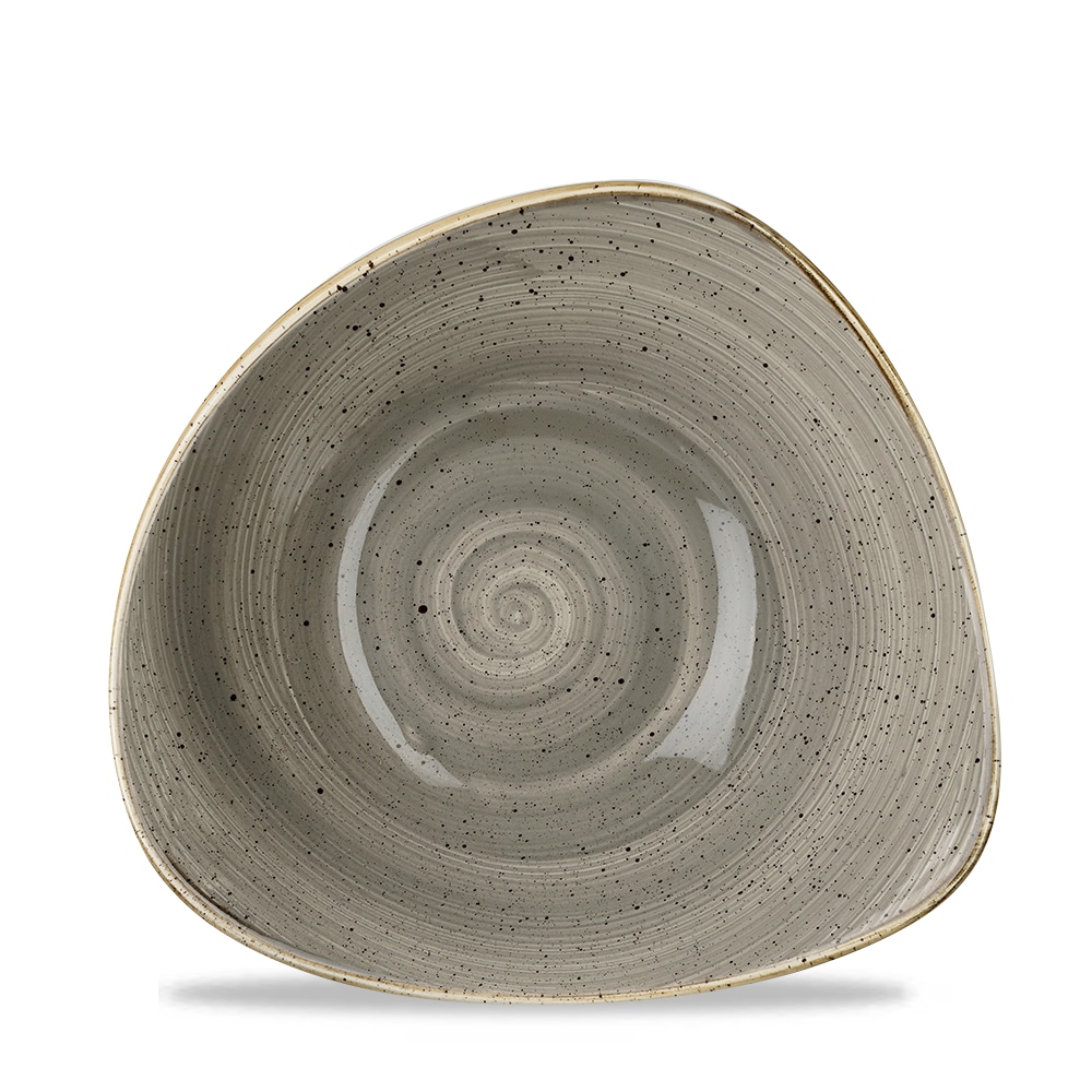 Piatto Fondo/Coppa Triangolare Stonecast Grigio Puntinato, Confezione da 12, cm 18,5