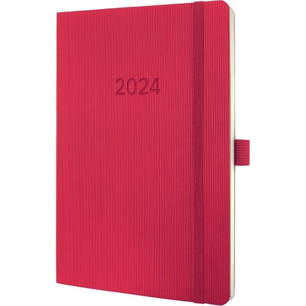 Wochenkalender Conceptum 2024, ca. DIN A5, red, Softcover,1 Woche / 2 Seiten, 192 Seiten