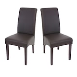 thumbnail of Set van 2 eetkamerstoelen Keukenstoel Stoel M37 ~ kunstleer mat, bruin, donkere poten