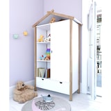 thumbnail of Möbilia Kleiderschrank | Haus Form | Kiefer, MDF | B 112 x T 51 x H 187 cm | weiß-natur | 12020003 | Serie SCHRANK