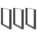 thumbnail of Helloshop26 - Juego de 3 patas de mesa de comedor ajustables en forma de U 80 x 73 cm estilo moderno acero antracita 02_0057446