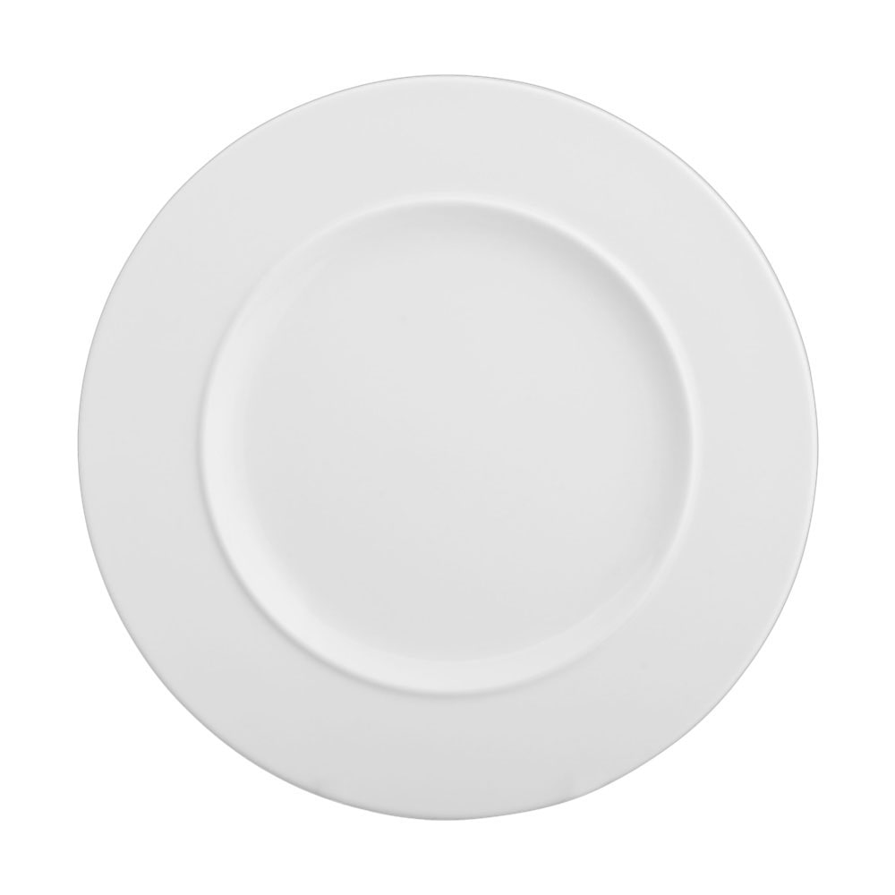 Avet juego 6 platos 28 cm porcelana blanca con borde ancho etgalax70111