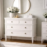 thumbnail of Commode 4 tiroirs Léonie en kit -  Blanc Rectangulaire Bois Amadeus 45.00x101.00 cm