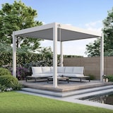 thumbnail of Weide Classic | Pergola Aluminium freistehend | 3 x 3,6 M | Lamellendach Ivory Sand