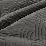 thumbnail of Tagesdecke 220x240 OEKO-TEX - Microfaser-Bezug grau hellgrau wattiert gesteppt Wende-Design XXL Sofa Couch Bett Bettüberwurf