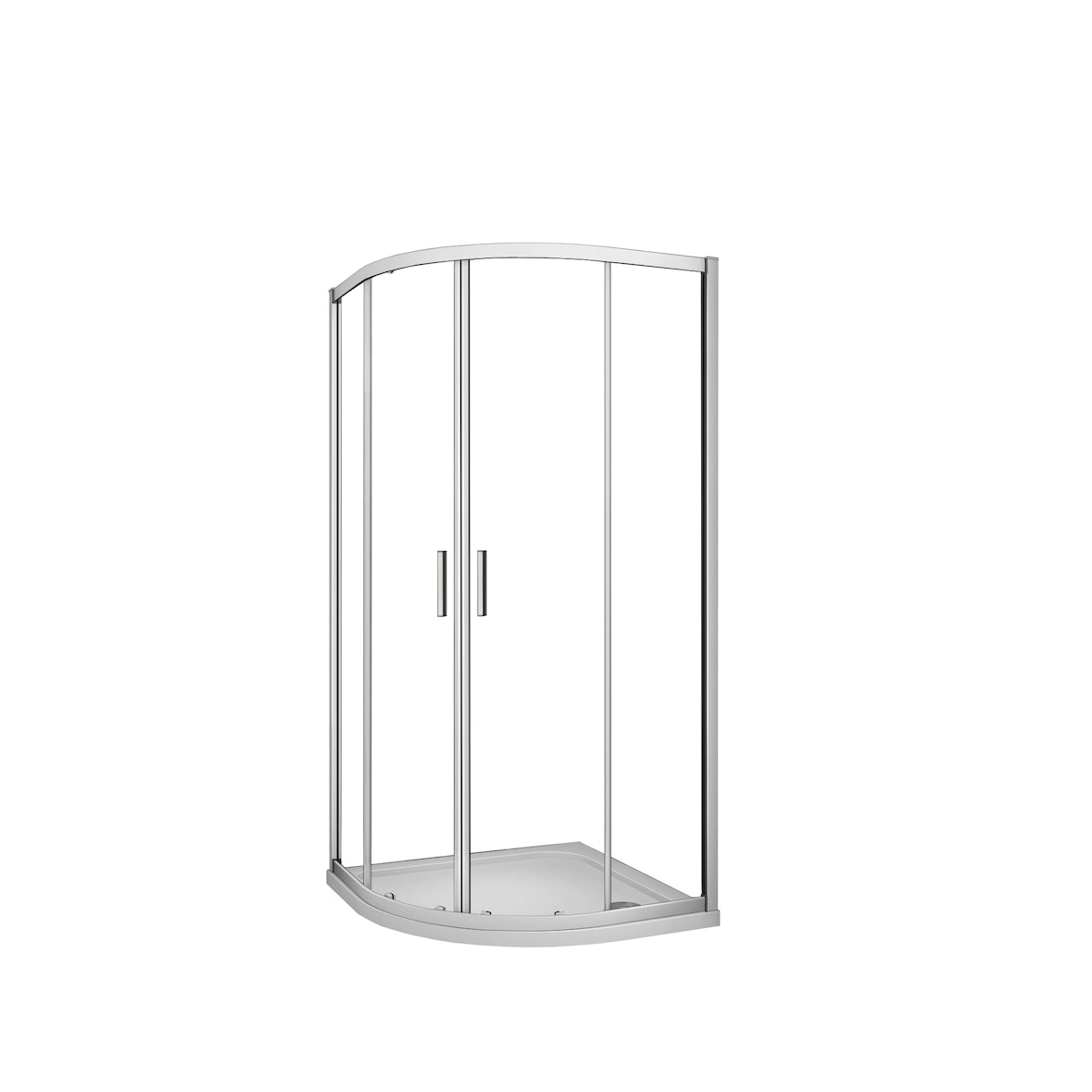 AICA Mampara de ducha curva semicircular corredera,perfil gris mate,vidrio 5mm,760x760x1850mm