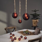 thumbnail of LED Weihnachtskugel Christbaumkugel beleuchtete Glaskugel Timer Deko rot 10cm