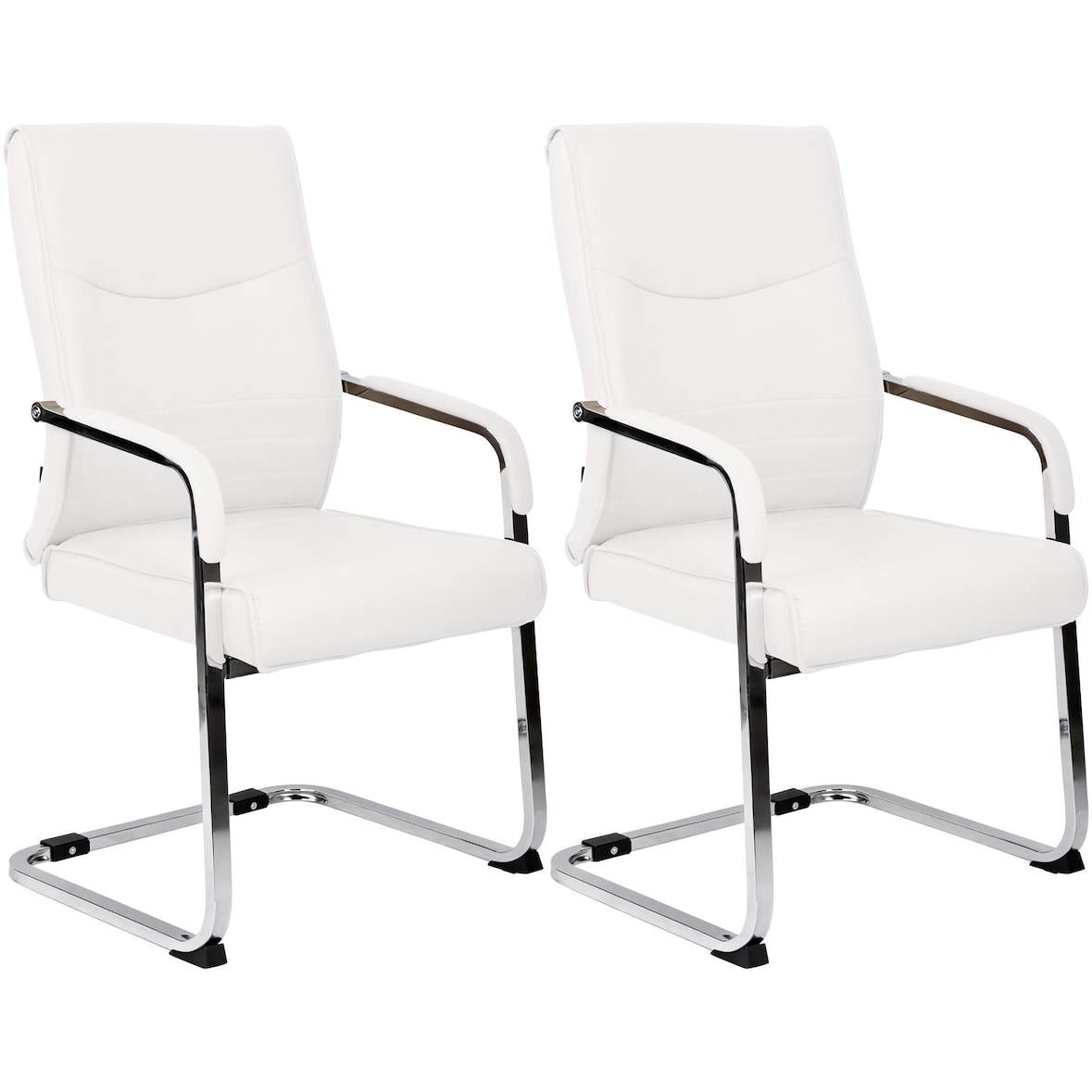 CLP 2er Set Esszimmerstühle Hobart Kunstleder HBT: 105x55x60 cm weiß Kunstleder