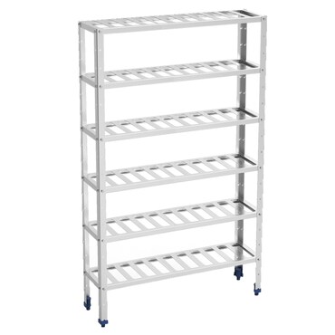 Metalen rek van roestvrij staal 6 niveaus met wijnrekken - 100x300x1750 mm - 30220380 Eurast