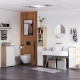 thumbnail of kleankin armario auxiliar de baño con 1 cajón y 2 puertas mueble auxiliar de baño para salón aseo dormitorio estilo moderno antivuelco 60x30x90 cm