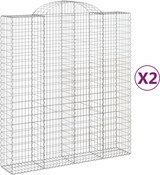 thumbnail of vidaXL Gabionen mit Hochbogen 2 Stk. 200x50x220/240cm Verzinktes Eisen