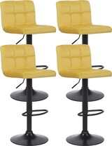 thumbnail of CHEFGASTRO 4er Set Barhocker LA PAZ Samt HxBxT 85x40x40cm Samt Gelb Barstuhl
