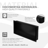 thumbnail of LuxeBath Wandnische Edelstahl 60 × 30 × 10 cm Schwarz – Randlose Duschnische, befliesbares Einbauregal, Duschablage für Badutensilien, Wandregal Bad