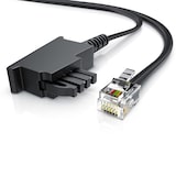 thumbnail of CSL - 20m Telefonkabel TAE-F Stecker auf RJ11 Stecker − Int. Norm 6P4C / 4-polig belegt − Flachkabel - TAE-F - schwarz