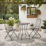 thumbnail of Mosaiktisch, 60 cm Ø, Gartentisch mit Mosaikmuster, Kleiner Balkon- und Terrassentisch mit mediterranem Flair, Rotbraun-Terrakotta-Grau, Raburg Mayla