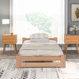 thumbnail of Merax Futonbett Holzbett Einzelbett 90x200 aus Kiefernholz mit Kopfteil & Lattenrost für Schlafzimmer Beige