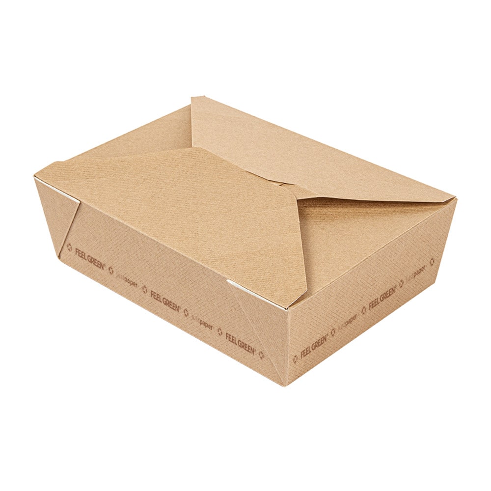 200 Unités - Boîtes Américaines Micro-Ondables 'Thepack' 1980 Ml 240 G/M2 19,6X14X6,2 Cm Naturel Carton Ondulé Nano-Micro - Garcia de Pou